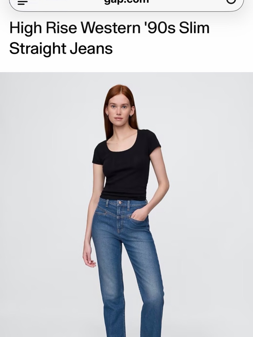 GAP High Rise Western '90s Slim Straight Jeans